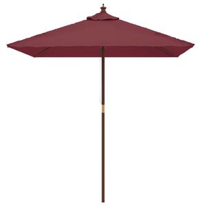 Parasol ogrodowy na drewnianym słupku, bordowy, 198x198x231 cm