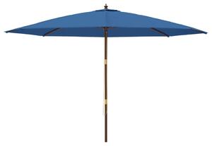 Parasol ogrodowy na drewnianym słupku, lazurowy, 400x273 cm