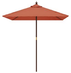 Parasol ogrodowy na drewnianym słupku, terakota, 198x198x231 cm