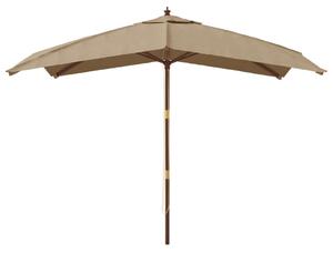 Parasol ogrodowy na drewnianym słupku, taupe, 300x300x273 cm