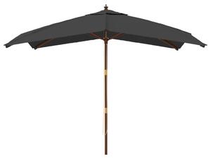 Parasol ogrodowy na drewnianym słupku, antracyt, 300x300x273 cm