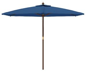 Parasol ogrodowy na drewnianym słupku, lazurowy, 299x240 cm