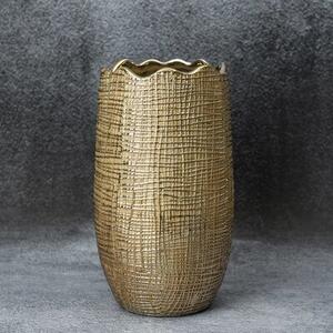 Wazon EUROFIRANY Selma 18 x 32 cm-Brązowo-złoty