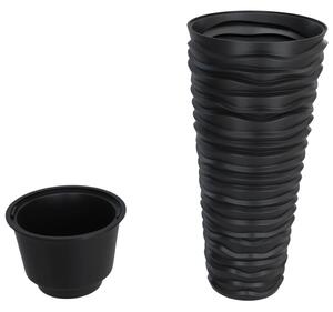 Donica z pojemnikiem wewnętrznym, antracyt, 18/45 L, PP, prążki