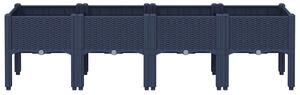 Donica ogrodowa z nóżkami, niebieskoszara, 160x40x42 cm, PP