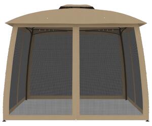 Altana z podwójnym dachem i siatką wokół, taupe, 2,93x2,93 m