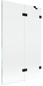 Mexen Lunar parawan nawannowy 2-skrzydłowy prawy 110 x 150 cm, transparent, czarny - 897-110-100-70-00-P
