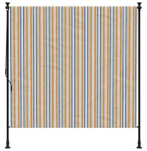 Roleta zewnętrzna, żółto-biała, 150x270 cm, tkanina i stal