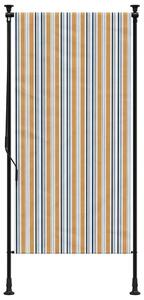 Roleta zewnętrzna, żółto-biała, 100x270 cm, tkanina i stal