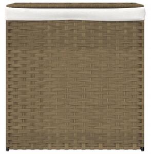 Kosz na pranie z 2 komorami, 53x35x57 cm, polirattan