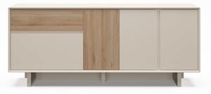 Beżowo-naturalna komoda w dekorze dębu 180x76x45 cm Carpi – Marckeric