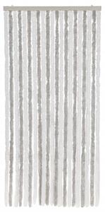 Zasłona przeciwko owadom, jasnoszaro-biała, 90x220 cm, szenil