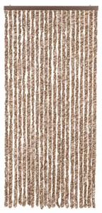 Zasłona przeciwko owadom, beż i ciemny brąz, 90x200 cm, szenil