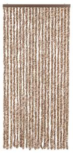 Zasłona przeciwko owadom, beż i ciemny brąz, 90x220 cm, szenil