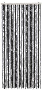 Zasłona przeciwko owadom, szaro-czarna, 90x220 cm, szenilowa