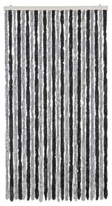Zasłona przeciwko owadom, szaro-czarna, 100x220 cm, szenilowa
