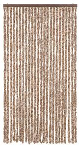 Zasłona przeciwko owadom, beż i ciemny brąz, 100x230 cm, szenil