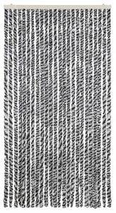 Zasłona przeciwko owadom, szaro-czarno-biała, 100x200, szenil