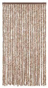 Zasłona przeciwko owadom, beż i ciemny brąz, 100x220 cm, szenil
