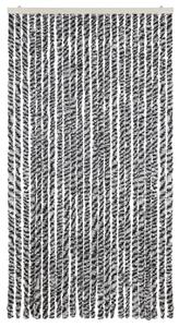 Zasłona przeciwko owadom, szaro-czarno-biała, 100x230, szenil