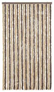 Zasłona przeciwko owadom, ciemny brąz i beż, 100x220 cm, szenil