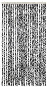 Zasłona przeciwko owadom, szaro-czarno-biała, 100x220, szenil