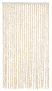 Zasłona przeciwko owadom, beżowo-biała, 100x220 cm, szenil