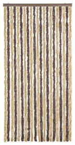 Zasłona przeciwko owadom, ciemny brąz i beż, 90x200 cm, szenil