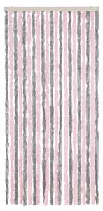 Zasłona przeciwko owadom, srebrno-różowa, 90x200 cm, szenil