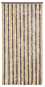 Zasłona przeciwko owadom, ciemny brąz i beż, 90x220 cm, szenil