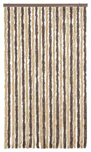 Zasłona przeciwko owadom, ciemny brąz i beż, 100x200 cm, szenil