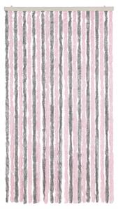 Zasłona przeciwko owadom, srebrno-różowa, 100x220 cm, szenil