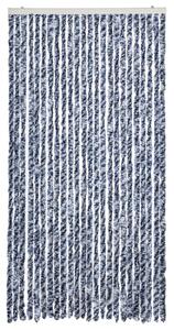 Zasłona przeciwko owadom, niebiesko-biała, 100x230 cm, szenil