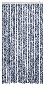 Zasłona przeciwko owadom, niebiesko-biała, 100x200 cm, szenil