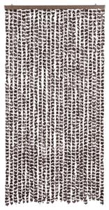 Zasłona przeciwko owadom, brązowo-biała, 100x230 cm, szenil