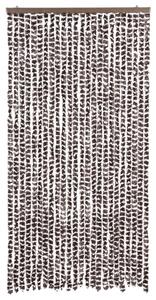 Zasłona przeciwko owadom, brązowo-biała, 100x200 cm, szenil