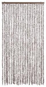 Zasłona przeciwko owadom, taupe i biel, 100x230 cm, szenil