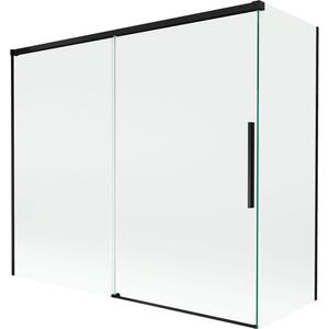 Mexen Rox parawan nawannowy 2-skrzydłowy rozsuwany 180 + 90 x 150 cm, transparent, czarny - 8C9-180-090-70-00