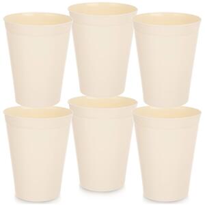 Kubki plastikowe kremowe SANDY 300 ML 6 szt