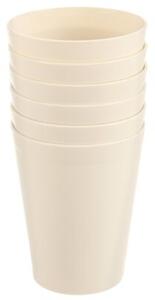 Kubki plastikowe kremowe SANDY 300 ML 6 szt