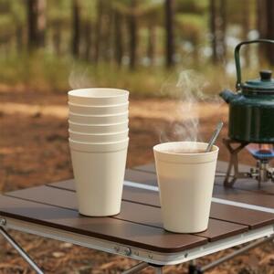 Kubki plastikowe kremowe SANDY 300 ML 6 szt