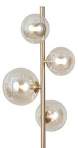 Lampa stojąca podłogowa glamour złota bursztynowe szklane kule 4xG9 20W do salonu sypialni CANELLO Italux