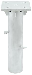 Podstawa pod parasol, in-ground, srebrna, 16x16x39,5 cm, stal