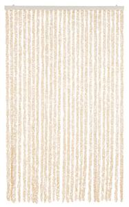 Zasłona przeciwko owadom, beżowo-biała, 118x220 cm, szenil