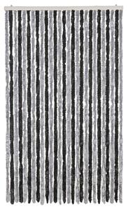 Zasłona przeciwko owadom, szaro-czarna, 118x220 cm, szenilowa