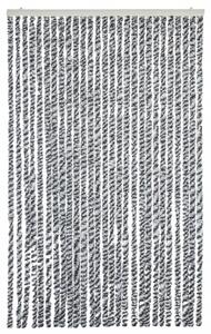 Zasłona przeciwko owadom, szaro-czarno-biała, 118x220, szenil