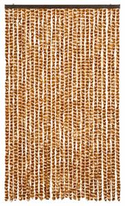 Zasłona przeciwko owadom, ochra i biel, 118x220 cm, szenil