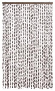 Zasłona przeciwko owadom, taupe i biel, 118x220 cm, szenil