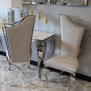 Krzesło glamour Queen Silver - krzesło tapicerowane szare