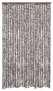 Zasłona przeciwko owadom, brązowo-biała, 118x220 cm, szenil